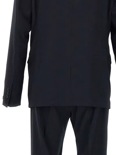 Tagliatore Blue Single-breasted Suit With Peak Revers In Wool Man In Blue