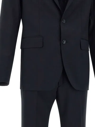 Tagliatore Blue Single-breasted Suit With Peak Revers In Wool Man In Blue