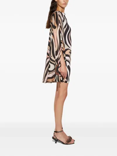 Pucci Marmo Print Silk Kaftan In Black