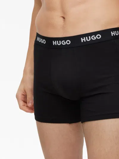 Hugo Boss Logo-waistband Cotton Boxers (pack Of Three) In Black