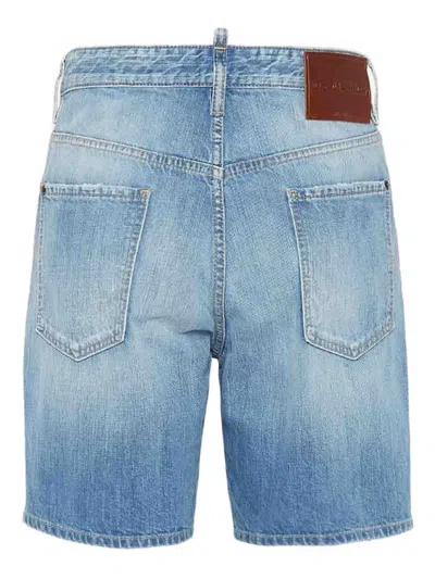 Dsquared2 Blue Jeans With Five-pocket Design And Logo Patch On The Back In Blue