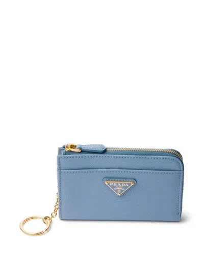 Prada Saffiano Keychain In Blue