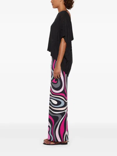 Pucci Marmo-printed High-waisted Maxi Skirt In Multi