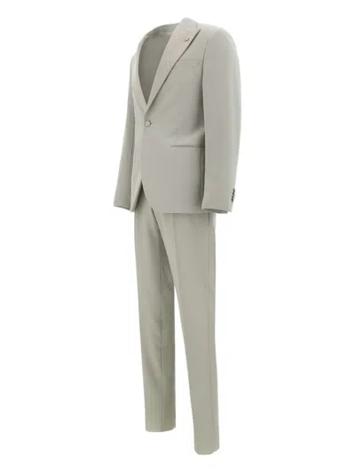 Manuel Ritz Single-breasted Suit In Grey