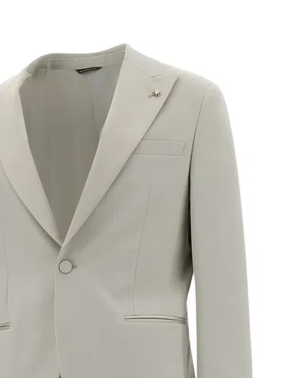 Manuel Ritz Single-breasted Suit In Grey