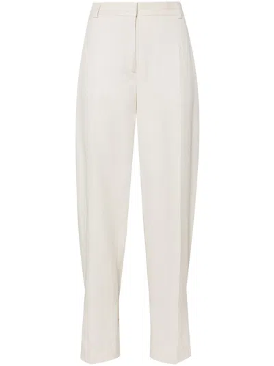 Totême Double-pleated Tapered Trousers In White