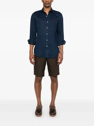 Polo Ralph Lauren Slim Fit Oxford Shirt In Blue