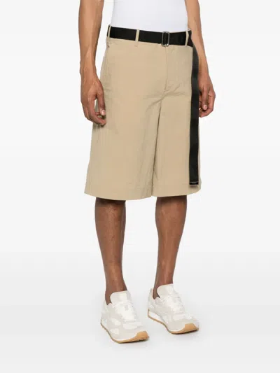 Plan C Cotton Shorts In Neutrals