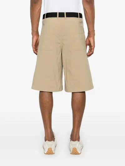 Plan C Cotton Shorts In Neutrals