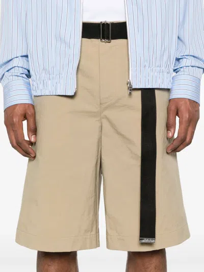 Plan C Cotton Shorts In Neutrals