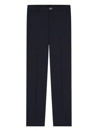 Givenchy Slim Fit Tailored Pants In Wool With 2g Clip In Black