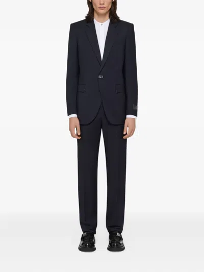 Givenchy Slim Fit Tailored Pants In Wool With 2g Clip In Black