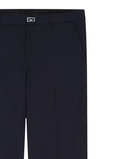Givenchy Slim Fit Tailored Pants In Wool With 2g Clip In Black