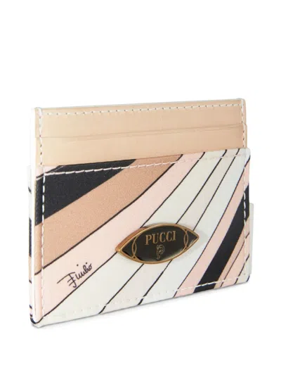 Pucci Iride-print Card Holder In Neutrals