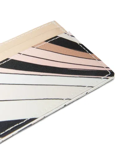 Pucci Iride-print Card Holder In Neutrals