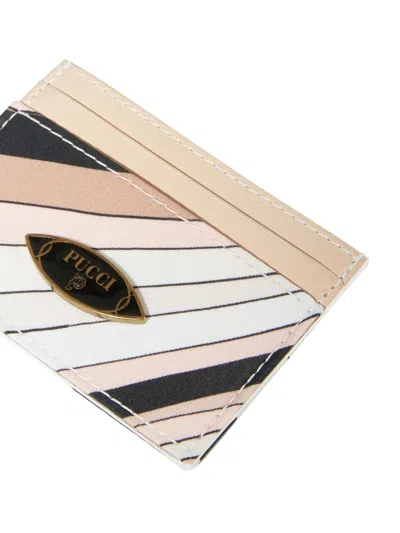 Pucci Iride-print Card Holder In Neutrals