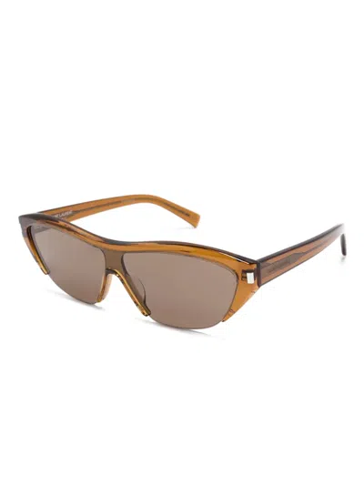 Saint Laurent Cat Eye-frame Sunglasses In Braun