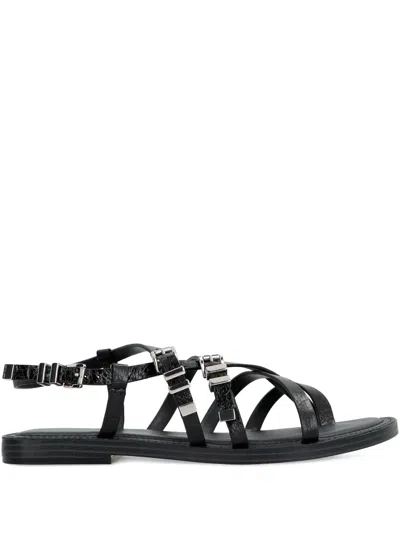 Michael Kors Darrington Black Flat Sandal In Schwarz