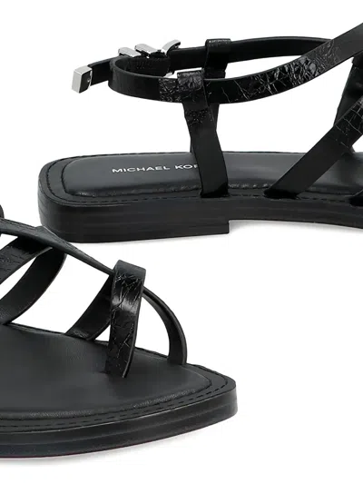 Michael Kors Darrington Black Flat Sandal In Schwarz