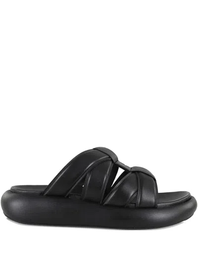 Ash Black Leather Vip Bis Sandals