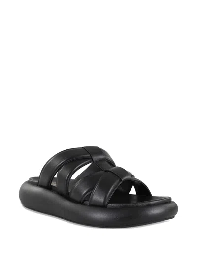 Ash Black Leather Vip Bis Sandals