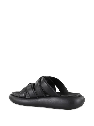 Ash Black Leather Vip Bis Sandals