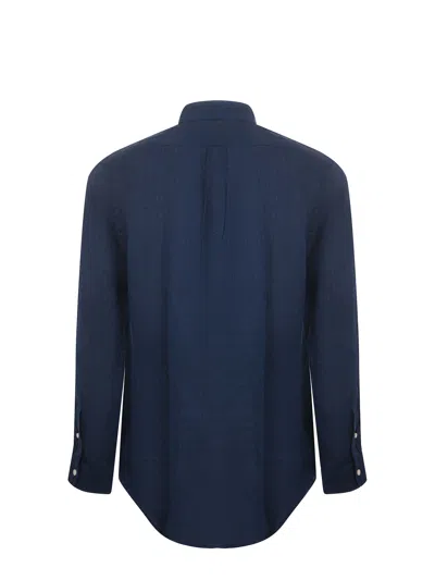 Polo Ralph Lauren Mens Navy Long-sleeved Garment-dyed Custom-fit Cotton Oxford Shirt Xl In Blue