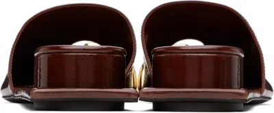 Tory Burch Pierced Mule In Russet Brown / Gold