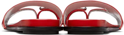Tory Burch Pierced Open-toe Slide Sandals In Red