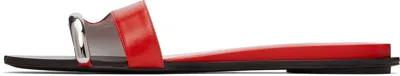 Tory Burch Pierced Open-toe Slide Sandals In Red