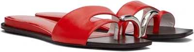 Tory Burch Pierced Open-toe Slide Sandals In Red