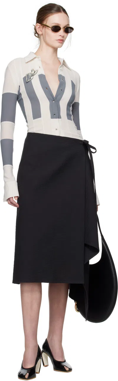 Tory Burch Wrap-effect Midi Skirt In Black