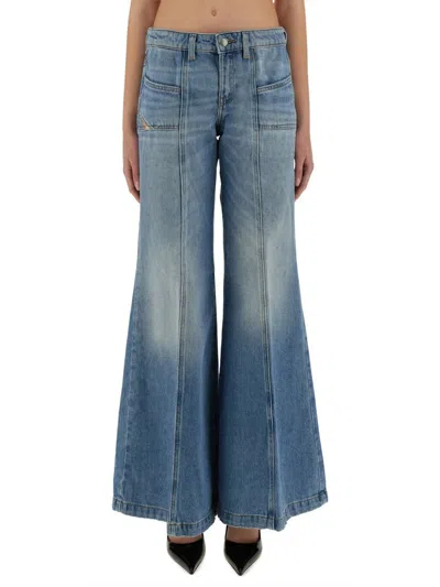 Diesel Woman Jeans Blue Size 30w-30l Cotton In Navy