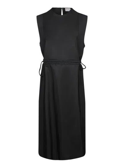 Moncler Robe Longueur Genou En Coton In Black