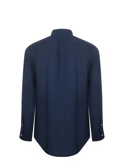 Polo Ralph Lauren Mens Navy Long-sleeved Garment-dyed Custom-fit Cotton Oxford Shirt Xl In Blue