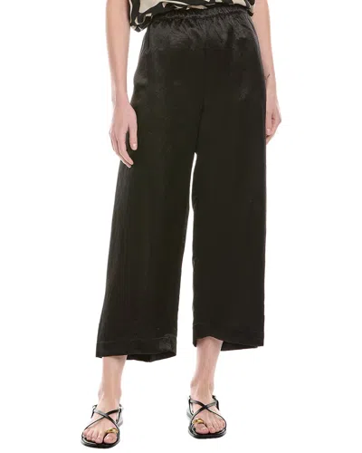 Enza Costa Hammered Satin Ankle Pant In Black