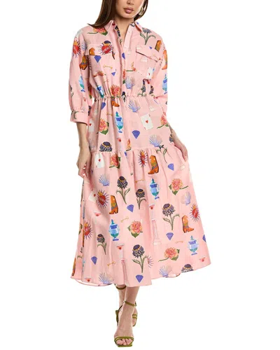 Borgo De Nor Uma Linin-blend Shirtdress In Pink