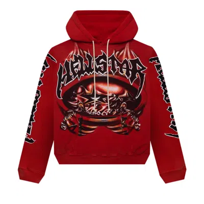 Pre-owned Hellstar Halloween Skeleton Airbrushed Hoodie 'red'