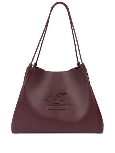 Etro Women's Shopping Bag Libra Paisley Medium In Burgundy