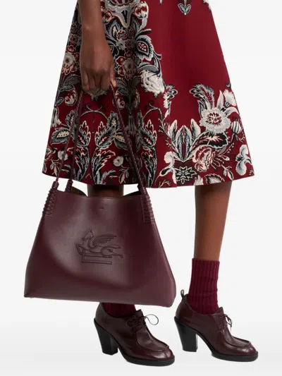 Etro Women's Shopping Bag Libra Paisley Medium In Burgundy