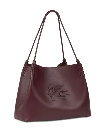 Etro Women's Shopping Bag Libra Paisley Medium In Burgundy