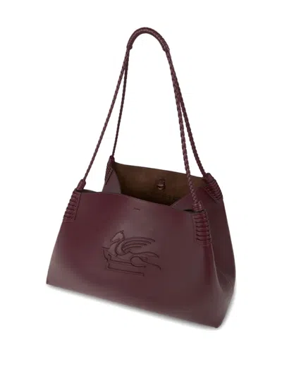 Etro Women's Shopping Bag Libra Paisley Medium In Burgundy