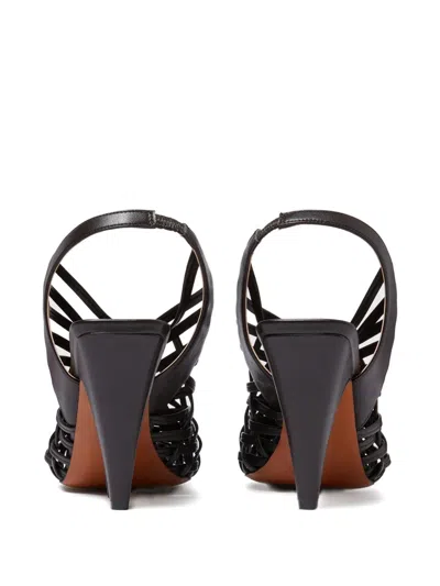 Stella Mccartney Spure Woven Slingback Peep-toe Pumps In Black