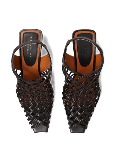 Stella Mccartney Spure Woven Slingback Peep-toe Pumps In Black