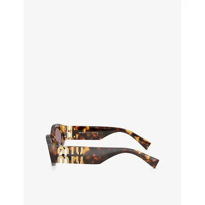 Miu Miu 0mu 11ws Miu Glimpse 14l20i Havana Sunglasses In Brown