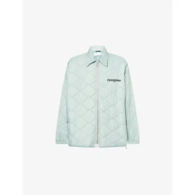 Peacemaker Mens Ice Quilted Logo-embroidery Nylon Overshirt