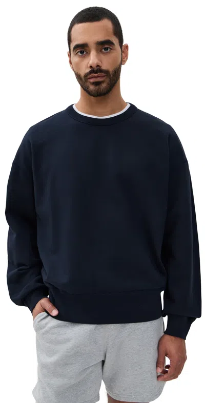 Reigning Champ Midweight Terry Relaxed Crewneck Navy