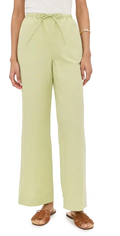 Aligne Alara Linen Trousers Pistachio In Green
