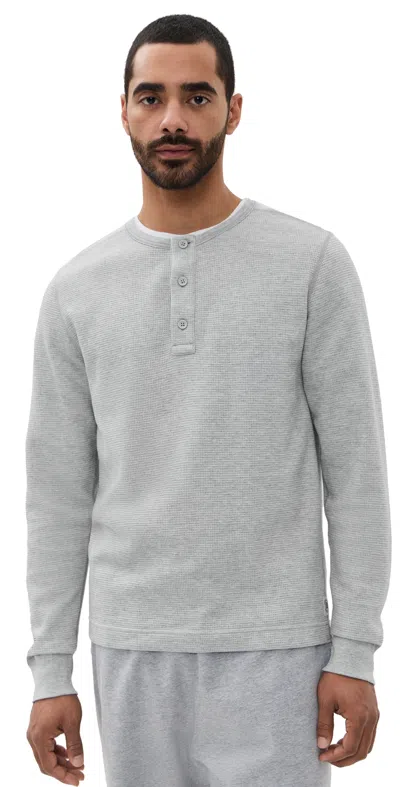 Reigning Champ Lightweight Waffle Standard Henley Hgrey