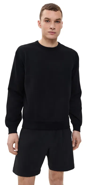 Reigning Champ Slim Fit Cotton French Terry Crewneck Sweatshirt In Black